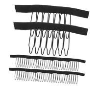 Vaguelly Peine De Peluca Peine Postizo Cabello Calvo Mujer Estilo Negro Tu Hacer Peines De Peluca De Tela Peines De Peluca Para Asegurar La Peluca Pelucas Bien Con Acero Inoxidable Black