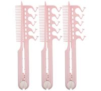 Vaguelly Peine Plegable Antiestático para Plancha en Forma de V 3 Unidades Color Rosa Resistente al Calor Tamaño Compacto para Viaje y Peinado Portátil para Cuidado del Cabello