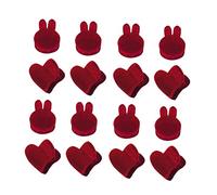 Vaguelly Pinzas Cabello Mini Forma de Corazón y Conejo, 16 Piezas, Tamaño Pequeño, Antideslizantes, para Mujeres y Niños, Uso Diario, Accesorios de Pelo de Terciopelo Rojo