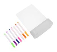 Vaguelly Pizarra de Dibujo Acrílica Luz LED Cálida, Tablero de Escritura Borrable Vertical, Incluye 7 Rotuladores de Colores y Cable USB 0,8 M, Juguete Creativo para Manualidades