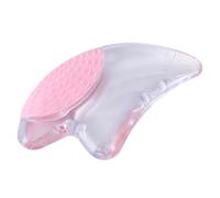Vaguelly Placa Gua Sha Transparente con Luz Rosa 1 Unidad Cristal Resina para Facial Masaje Relajante Cuidado Piel Spa