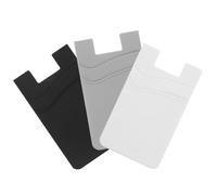 Vaguelly Porta Tarjetas Adhesivo para Móvil de Silicona 3 Piezas Multicapas para Tarjetas Crédito, Transporte y Identificación, Compatible Varios Modelos, Colores, Uso Práctico