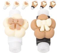 Vaguelly Protectores de Cable de Carga Dibujos Animados y Flores Funda Protectora de Cable de Datos en Forma de Flor Color Beige y Marrón Paquete para Uso Doméstico