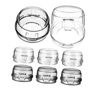 Vaguelly Protectores Para Perillas De Estufas De Gas Seguros Para Niños Diseño De Orificio Grande, Material Pvc Transparente y Negro, Paquete De 8 Unidades, Aptos Para Cocina