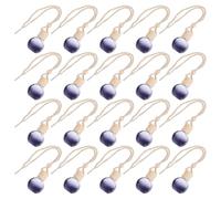 Vaguelly Set de 20 Adornos Colgantes para Coche en Vidrio Negro Cuerda de Algodón, Botellas de Perfume de 8ml para Decoración y Ambiente Romántico