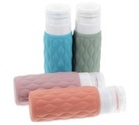 Vaguelly Set De Frascos De Viaje De Silicona 5 Piezas 100 Ml Exprimibles Multicolor Para Artículos De Aseo y Cosméticos Bolsa De Almacenamiento Para Actividades Al Aire Libre y Uso Personal