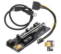 Vaguelly Tarjeta Conversora Pci-e Pci Express Adaptador De Minería Elevador De Tarjeta Gráfica Indicadores Led Alimentación Estable Estructura Razonable