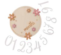 Vaguelly Tarjetas Mensuales para Recién Nacidos de Madera con Flores Accesorios para Fotos de Ñiño Registro de Crecimiento del Ñiño Tamaño Adecuado para Sesiones Fotográficas y Shower