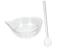 Vaguelly Tazón de Vidrio para Mascarillas Faciales con Cuchara Transparente Accesorio DIY para Cuidado Facial y Almacenamiento de Aceites Esenciales para Hogar y Salones de