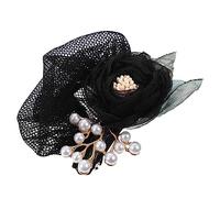 Vaguelly Tela Hilo De Seda Flor Simple Red Bolsillo Cabeza Flor Clip Superior Accesorios Para El Cabello Clip De Una Palabra Malla Gruesa Roja Mujer Mujeres Para Niñas Redecillas Para El