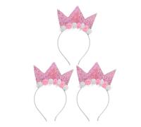 Vaguelly Tiara de cumpleaños: diadema con forma de para fiesta de cumpleaños de niña - Aro brillante para el cabello para el 4 de julio - Diadema ligera para celebraciones con temática de princesa