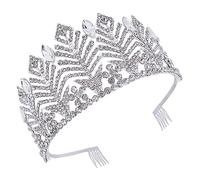 Vaguelly Tiara De De Gemas De Imitación Tocado Para Novia Decoración Cabello De Boda Para Banquete De Boda