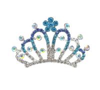 Vaguelly Tiaras de Princesa con Peine de Cristal Degradada para Mujer Accesorio Ligero para Bodas Fiestas y Cumpleaños Diadema Elegante para Peinados Especiales