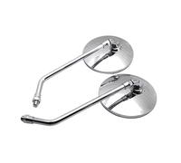 VAHAKKRMVM Espejos de Motocicleta para Royal Enfield para Meteor 350 para Himalayan Motocicleta Espejos Retrovisores Abs 8mm 10mm Redondo(Cromo)