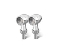 VAHAKKRMVM Luz Giro Motocicleta Para CB500X CBR500R CBR650F CRF250L | Lámpara Indicadora Tipo Bala 12V Iluminación Marcador Lateral M8(2x Chrome Yellow)