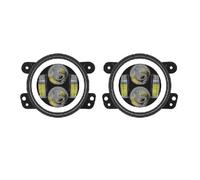 VAHAKKRMVM Para Wrangler JK Ojos De Ángel Coche Faro Niebla Largo Corto Alcance Advertencia Impermeable Redondo Auto DRL Luces antiniebla