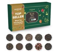 VAHDAM, Caja de Regalo con Té Negro a Granel Surtido (10 Sabores) | Ideas de Regalo de San Valentín para Mujeres y Hombres | Procedente de Assam y Darjeeling | Bolsa Zip Reutilizable