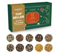 VAHDAM Caja Regalo Té Chai | 10 Sabores Masala Chai Indio | Caja de infusión con 10 mezclas de masala chai indio, surtido de regalos de té para mujer y hombre