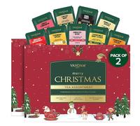 VAHDAM, Feliz Año Nuevo - Set de regalo de té (9 bolsitas individuales, set de 2) Edición limitada | Sin gluten | Set de regalo de té de Año Nuevo 2026 | Regalos de té de Año Nuevo para él/ella 2026