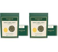 VAHDAM, hojas sueltas de té verde menta (50+ tazas) | | Té de menta con hojas de té verde puro | TAZA REFRESCANTE | Preparar como té caliente o té helado | 100gr (Paquete de 2)