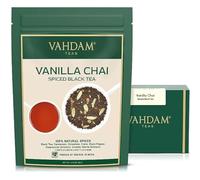 VAHDAM Masala Chai con Sabor a Vainilla en Hoja Suelta (100 g, 50+ tazas) - deliciosa mezcla de té negro con especias y vainilla, sin transgénicos