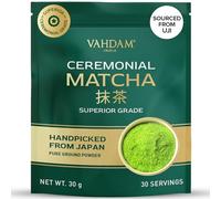 VAHDAM Matcha Ceremonial 30g | Té Verde Matcha Japonés Grado Ceremonial de Uji, Japón | Polvo Ultra Fino y Sedoso | Sabor Delicado Sin Amargor | Ideal para Ceremonia del Té y Matcha Latte