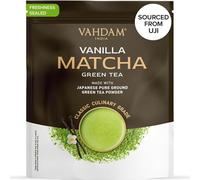 VAHDAM, Matcha De Vainilla Té Verde - 100g (100+ Tazas) Matcha Japonés Con Vainilla Natural | Prepara Un Delicioso Café Con Leche Matcha De Vainilla