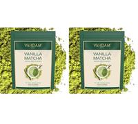 VAHDAM, Matcha Té Verde vainilla - 100g (50 Tazas) | Prepara Un Delicioso Café Con Leche Matcha De Vainilla (Paquete de 2)