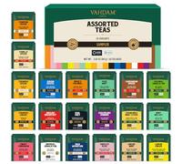 VAHDAM, Set de degustación de té (20 sabores, 40 bolsitas) - Té negro, verde, hierbas, Chai y más | Regalos de té de Navidad para mujeres y hombres 2025