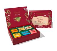 VAHDAM, Caja De Regalo Variada De Té Chai (6 Sabores, 36 Bolsas) Con Cafeína, Sin Gluten, Sin OGM | Caja De Infusión De Té Con Mezclas De Té Indio Masala Chai | Regalos De Té