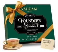 VAHDAM, Set de regalo de variedades de té (6 sabores, 36 bolsitas) - Té negro, verde, Chai y de hierbas | Regalos de té Navidad 2025 | Caja de regalo ideal para mujeres y hombres