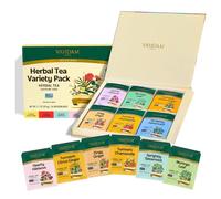 VAHDAM Set Regalo Tés Herbales | 36 Bolsitas, 6 Sabores | Cúrcuma Cítricos Jengibre, Cúrcuma Manzanilla, Hibisco, Moringa, Menta Verde, Jengibre | Sin Cafeína y No-OGM | Regalo Mujer y Hombre