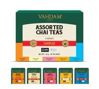VAHDAM, Surtido De Té Chai - Caja De Regalo De (5 Sabores, 20 Bolsitas De) Caja De Infusión De Con Mezclas De Indio Masala Chai | Regalos De