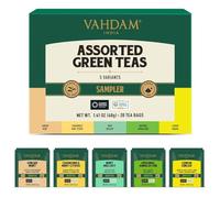 VAHDAM, Surtido De Té Verde - Caja De Regalo De Té (5 Sabores, 20 Bolsitas De) Caja De Infusión De Con Mezclas De Verde | Cajas De Regalo De Para Mujeres Y Hombres