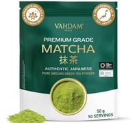 VAHDAM Te Matcha Premium 50 g | Autentico Matcha Japones Premium | Ideal para te, leche, batidos y otras bebidas. Elaborado en Uji, Kioto.