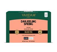 VAHDAM Té Negro Darjeeling de Primavera (30 bolsitas piramidales) - 100% puro y sin mezclar, Darjeeling de primera cosecha, envasado fresco en la India, ideal caliente, frío o como kombucha