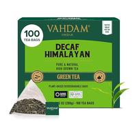VAHDAM Té Verde Descafeinado del Himalaya | 100 Bolsitas Piramidales | Sin Cafeína | Verde Premium de la India | Hojas Naturales | Té de Altura | Envasado en India