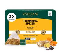 VAHDAM, Turmeric Spice Tisana (30 Piramidales Bolsitas De Té) Libre De Cafeína | Cúrcuma Y Especias Frescas, 100% Pura Y Natural | Caliente, Frío O Como Kombucha