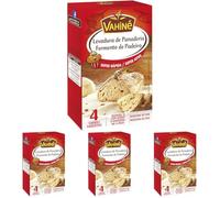 VAHINE - Pastelería - Levadura de Panadería Super Rápida - Para Masa de Pan, Bollos, y Pizza - 18,4g (Paquete de 4)
