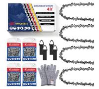 Vahlbeste 4 Cadenas de Motosierra .300" 1,1mm 28 Eslabones 12cm para WA0142 | Compatible con WORX WG324E WG324E.9 WG325E WG325E.9, Einhell GE-PS 18/15 Li BL, Parkside PAGHS 20-Li B2 etc, 1xGuantes
