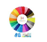 Vahlbeste Filamentos Lapiz 3D PLA,24 Colores,5M Cada Uno,Total 120M, Filamento Boligrafo con Dedos de Silicona y Plantilla, 1,75 mm 3D Filamento PLA para Bolígrafo 3D son Adecuados para MYNT3D,SCRIB3D