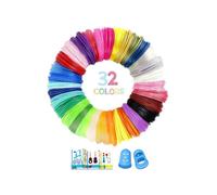 Vahlbeste Filamentos Lapiz 3D PLA,32 Colores,5M Cada Uno,Total 160M, Filamento Boligrafo con Dedos de Silicona y Plantilla, 1,75 mm 3D Filamento PLA para Bolígrafo 3D son Adecuados para MYNT3D,SCRIB3D