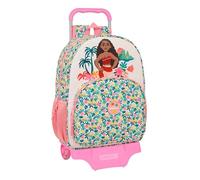 VAIANA - Mochila Escolar Grande con Carro, Mochila Niño, Mochila Infantil, Adaptable a Carro, Ideal para Niños en Edad Escolar, Cómoda y Versátil, Calidad y Resistencia, 33x15x42 cm