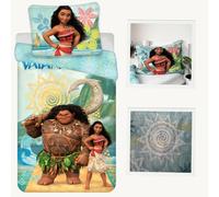 Vaiana Oceania Funda Nórdica Cama 90 140x200 + Funda Almohada 50x70 Algodón | Ropa de cama reversible | Algodón natural transpirable | Licencia Disney oficial | Niña 4-10 | Regalo | Lavable a máquina