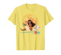 Vaiana Sitting Sunset Camiseta, Hombre, Limón, XL