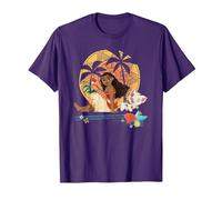 Vaiana Sitting Sunset Camiseta, Hombre, Morado, XL