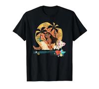 Vaiana Sitting Sunset Camiseta, Hombre, Negro, 4XL