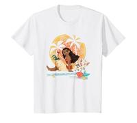 Vaiana Sitting Sunset Camiseta, Niños, Blanco, 6 años