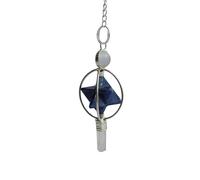 Vaibhav Jewellers Péndulo de estrella de lapislázuli Merkaba, piedra curativa de cristal natural para radiestesia, equilibrio de chakras y trabajo energético, colgante de péndulo de lapislázuli para