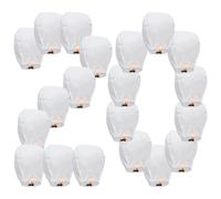 VAIIEYO 20 Pack Blanco Linternas Chinas del Cielo, Linternas de Papel Voladoras, Farolillos Voladores, Luces Brillantes Voladoras de Estilo Tradicional, Utilizadas para Cumpleaños, Bodas, Fiestas
